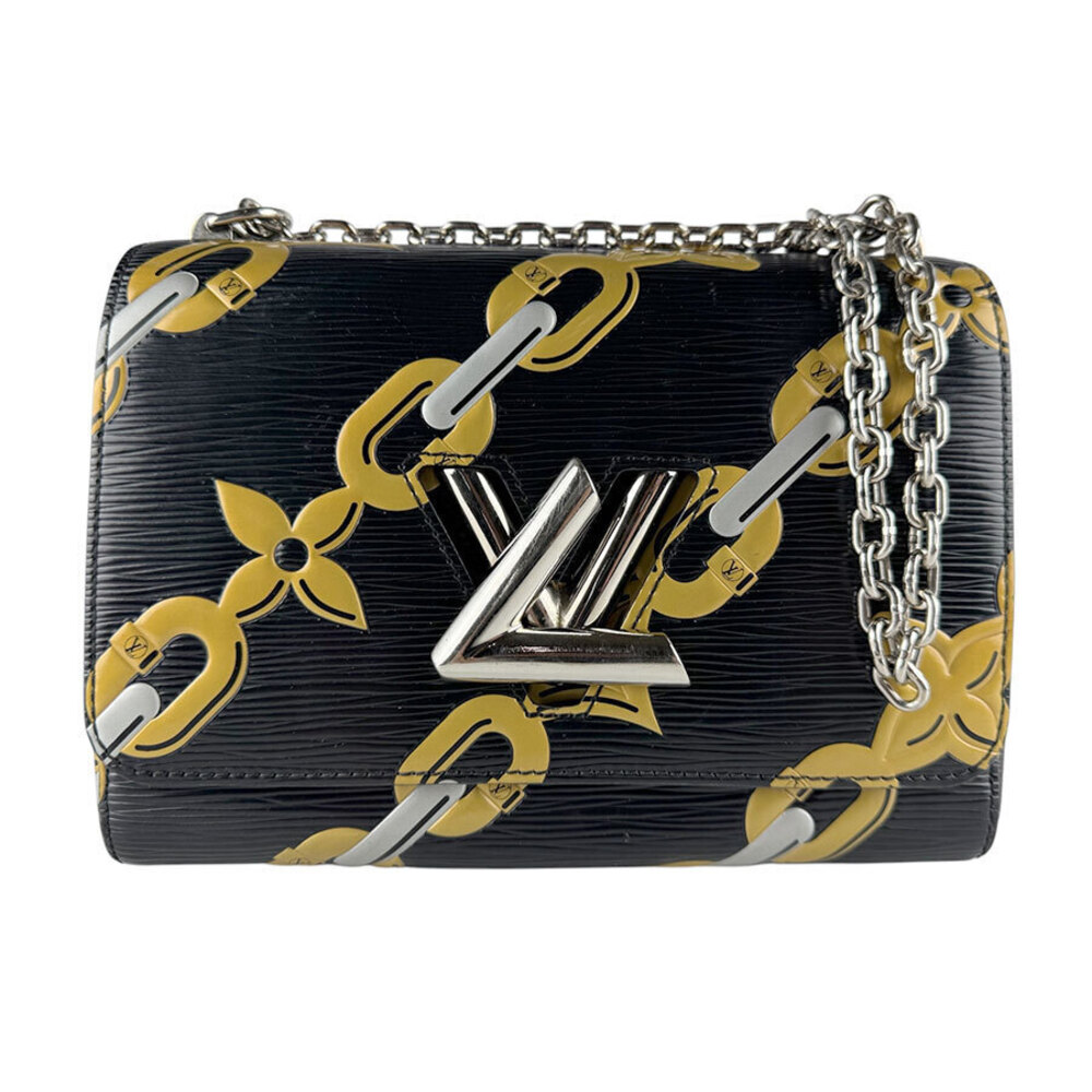Louis Vuitton Shoulder Bag Epi Twist Leather Black Gold Silver